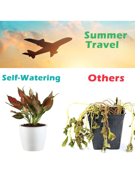 Paquete de 6 macetas autorriego DEELF OUTLET 17 cm blancas