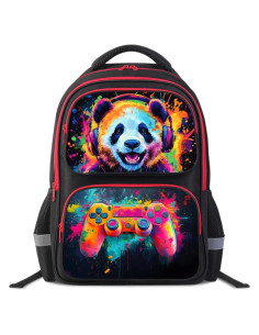 Mochila Infantil 17" Panda - Poliester 600D Impermeable