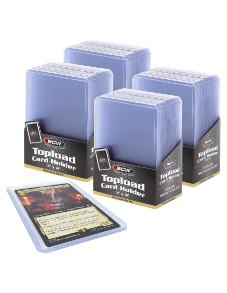 Toploaders BCW Premium 100 Pack 3x4" PVC Rígido Transparente