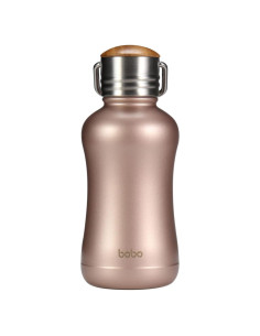 Botella de Agua Aislada YOHKOH 250ml Oro con Tapa de Bambú