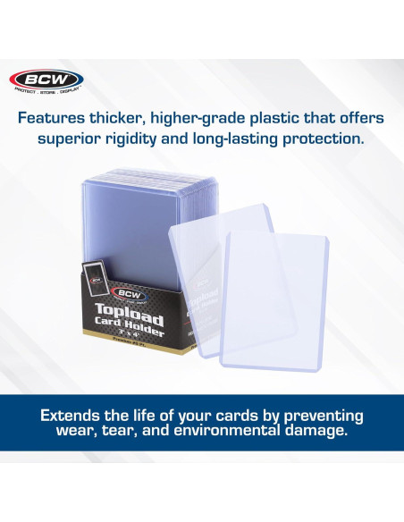 Toploaders BCW Premium 100 Pack 3x4" PVC Rígido Transparente