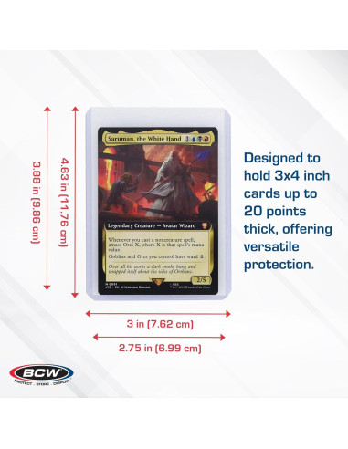 Toploaders BCW Premium 100 Pack 3x4" PVC Rígido Transparente