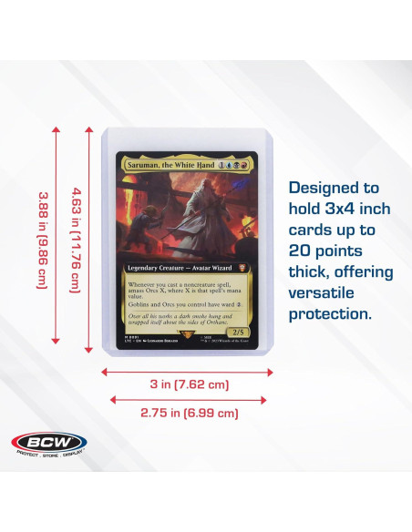 Toploaders BCW Premium 100 Pack 3x4" PVC Rígido Transparente