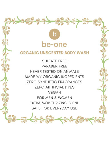 Jabón Corporal Orgánico Be-One 100% Natural Sin Fragancia