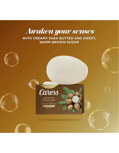 Jabón Exfoliante Caress Manteca de Karité 4 Paquetes