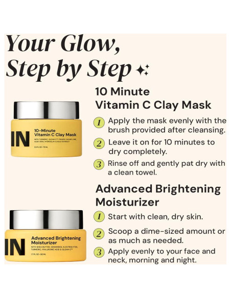 Dúo Hidratante Gleamin - Mascarilla de Arcilla y Crema Iluminadora