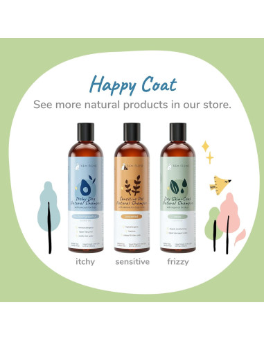 Champú Natural de Avena kin+kind para Perros y Gatos 354ml