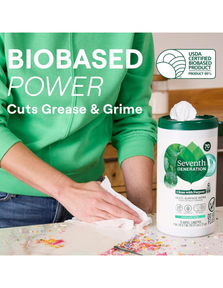 Toallitas Multiusos Seventh Generation Menta 70 Unidades x3