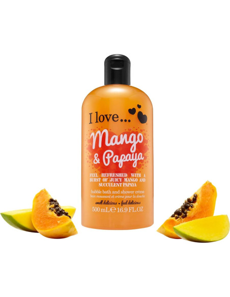 Set de Gel de Baño I LOVE - 4 Piezas 500 ml - Fresas, Frambuesa, Mango, Coco