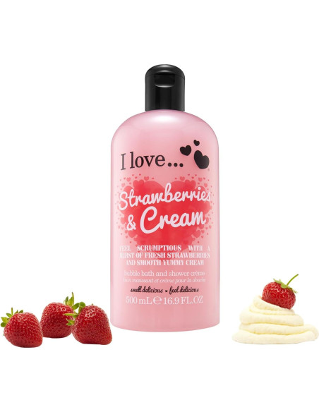 Set de Gel de Baño I LOVE - 4 Piezas 500 ml - Fresas, Frambuesa, Mango, Coco
