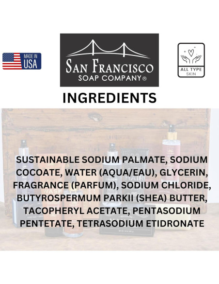 Jabón en Barra San Francisco Soap Company - Sol Brasileño y Sal de Vainilla - 283.5g - Sin Químicos