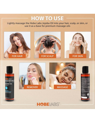 Aceite de Jojoba Puro Hobe Labs 118 ml Hidratante Corporal