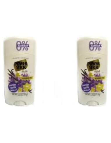 Desodorante Libre de Aluminio Power Stick Lavanda y Vainilla - 2 Unidades
