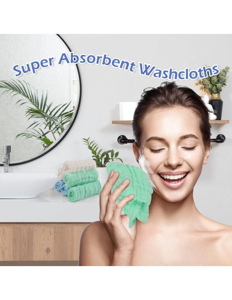 Toallitas de Lavado Facial HOMEXCEL 6 Piezas 25.4x25.4cm