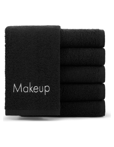 Toallas de Maquillaje Arkwright - 6 Piezas 28x43 cm Algodón Negro