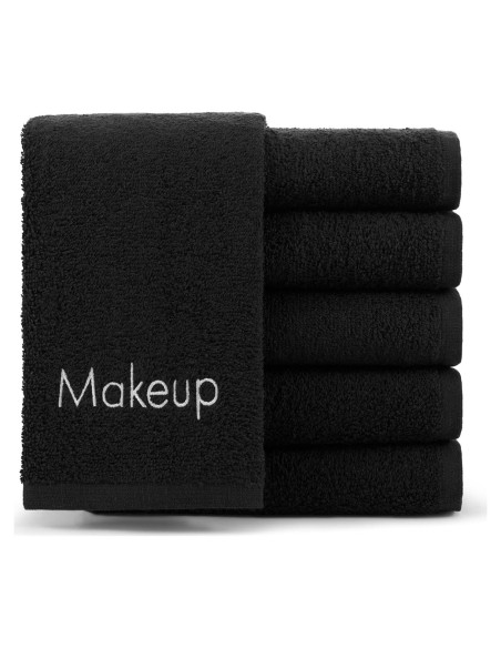 Toallas de Maquillaje Arkwright - 6 Piezas 28x43 cm Algodón Negro
