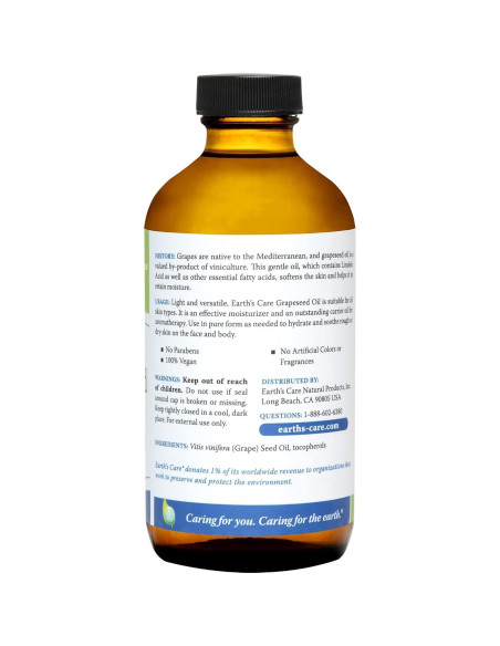 Aceite de Semilla de Uva Earth's Care 236 ml Prensado en Frío