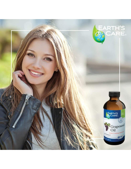 Aceite de Semilla de Uva Earth's Care 236 ml Prensado en Frío