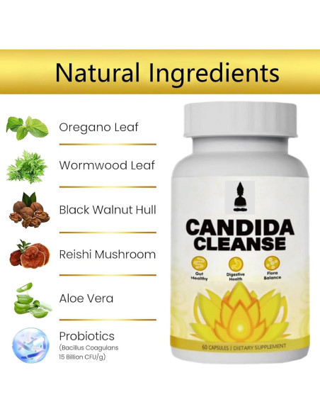 Suplemento Digestivo Candida Cleanse - 60 Cápsulas