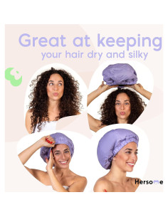 Gorro de Ducha Premium Hairsome Lila 100% Impermeable Grande 2