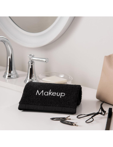 Toallas de Maquillaje Arkwright - 6 Piezas 28x43 cm Algodón Negro