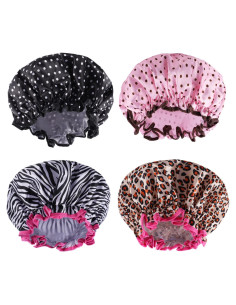 Gorro de Ducha Reutilizable Doble Capa Pengxiaomei - 4 Pcs