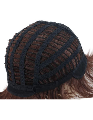 Peluca Disco para Hombres VGbeaty Marrón con Bigote 22.86 cm