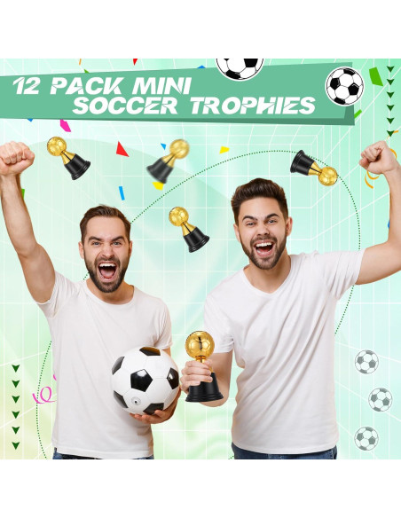 12 Mini Trofeos de Fútbol Dorados Leinuosen 11.4 cm Halloween