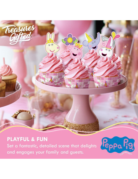 Decoraciones de Cumpleaños Peppa Pig - 24 Adornos y Fundas