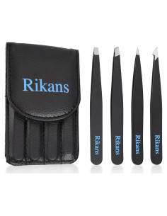 Juego de Pinzas de Precisión Rikans - 4 Pinzas de Acero Inoxidable