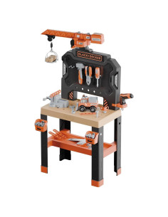 Banco de Trabajo Smoby Black+Decker con Grúa - 87 Accesorios