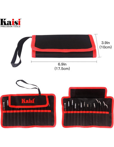 Juego de Pinzas de Precisión Antiestáticas Kaisi 13 Piezas
