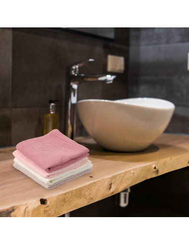 Paquete de 4 Toallas Faciales Reutilizables Qianyu 23x23 cm