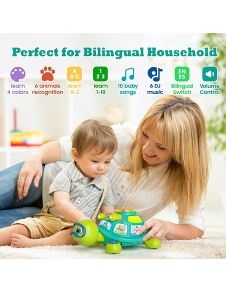 Tortuga Musical JXT para Bebés 6-12 Meses - Juguete Educativo