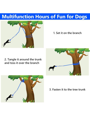 Juguete de tira y afloja para perros XiaZ - Cuerda elástica azul