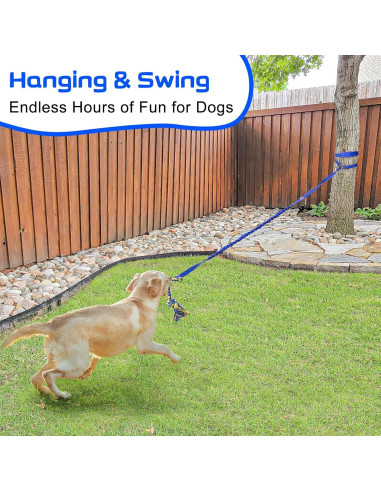 Juguete de tira y afloja para perros XiaZ - Cuerda elástica azul