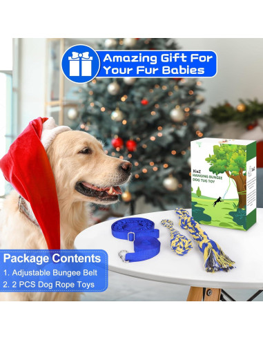 Juguete de tira y afloja para perros XiaZ - Cuerda elástica azul