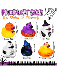 Patitos de Goma Halloween 36 Pcs Honoson - Juguetes de Baño 2