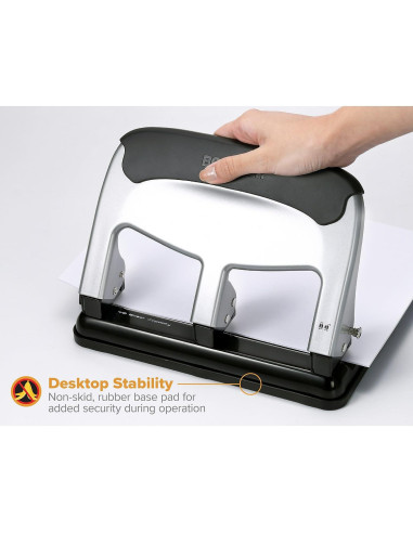 Perforadora de 3 agujeros Bostitch Office HP40, 40 hojas, EZ Squeeze