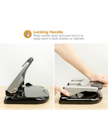 Perforadora de 3 agujeros Bostitch Office HP40, 40 hojas, EZ Squeeze