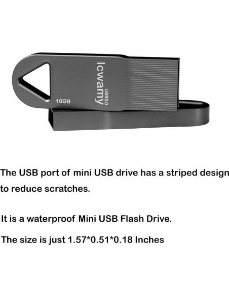 Unidad Flash USB 3.0 16GB Metal Negro lcwamy MYUSB2015
