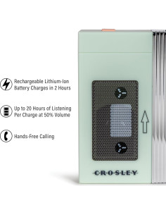 Altavoz Portátil Bluetooth Crosley CR3047A-MT Retro Menta 2