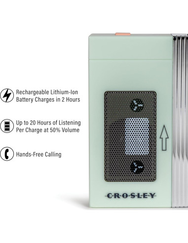 Altavoz Portátil Bluetooth Crosley CR3047A-MT Retro Menta