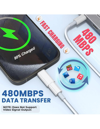 Paquete de 4 Adaptadores Lightning a USB-C 27W Puur House