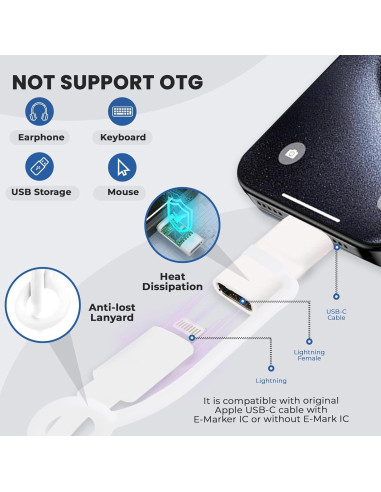 Paquete de 4 Adaptadores Lightning a USB-C 27W Puur House