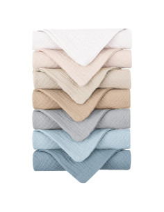 Konssy Paquete de 7 Toallas de Muselina para Cara 27.94 cm