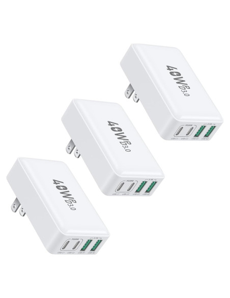 Cargador de Pared USB C OKRAY 40W 4 Puertos Carga Rápida