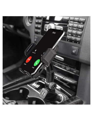 Soporte para Teléfono de Coche WOLEYI con Carga Rápida USB Dual