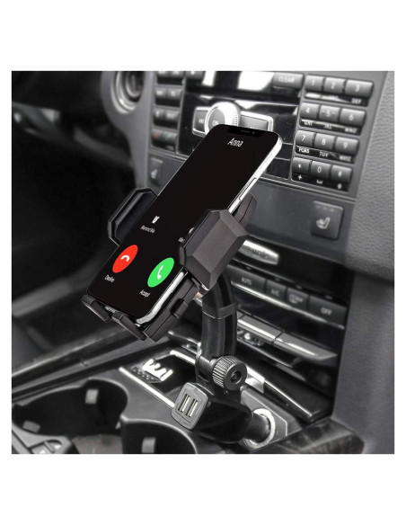 Soporte para Teléfono de Coche WOLEYI con Carga Rápida USB Dual