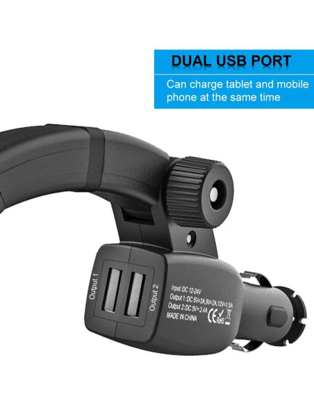 Soporte para Teléfono de Coche WOLEYI con Carga Rápida USB Dual